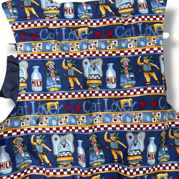 Vintage On Tour Kitty Cat Lover Button V-Neck Sleeveless Lightweight Vest Small - Picture 4 of 7